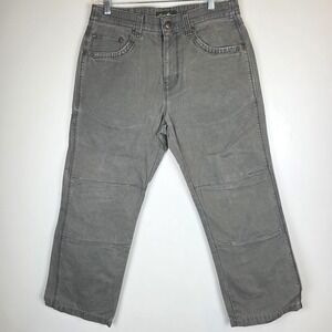 Vintage Eddie Bauer 32x30 Cargo Carpenter Pants Gray Relaxed Outdoor Grunge.A191
